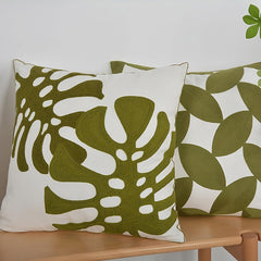 YOUMIKA  -  Sage Green Embroidery Throw Pillow Cover