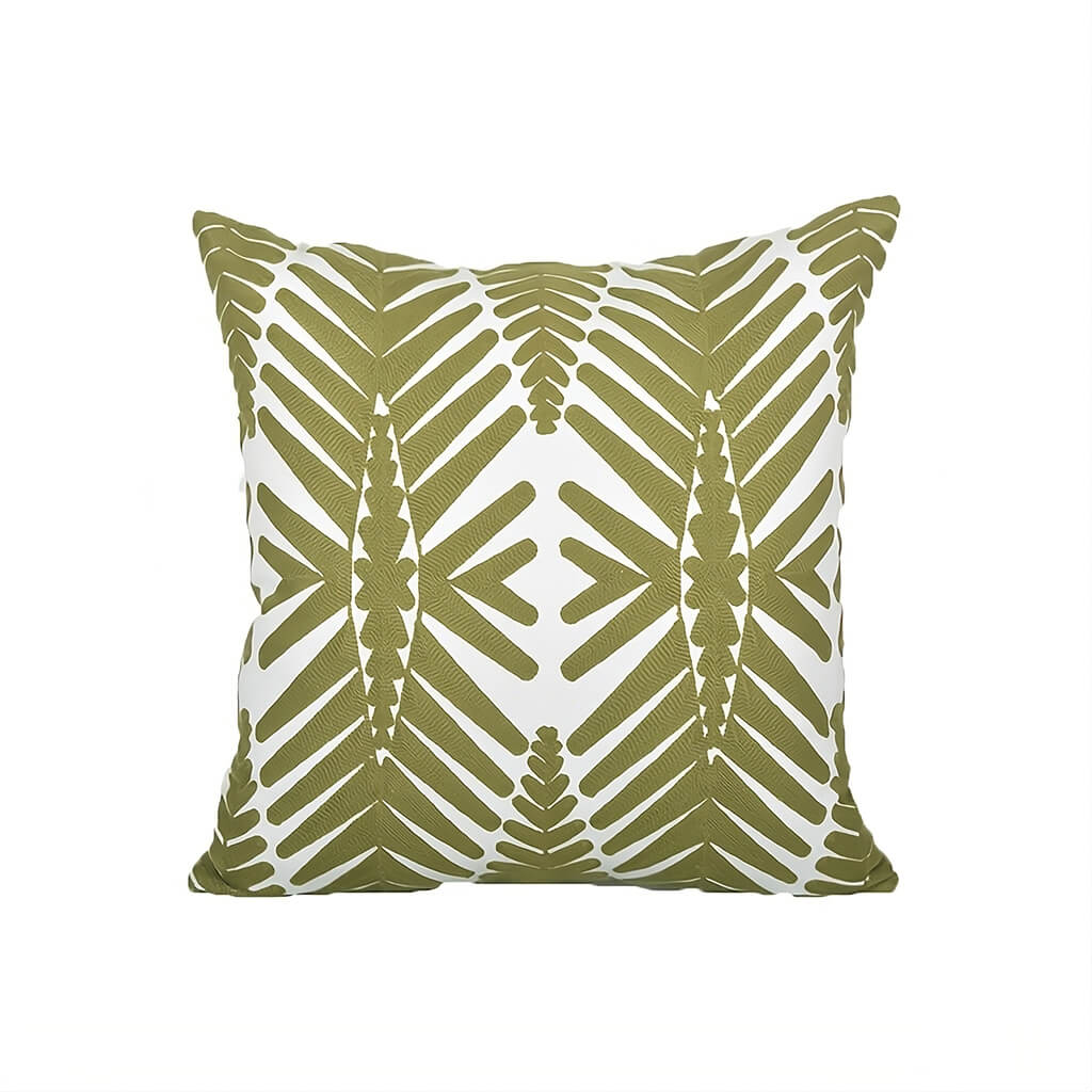 YOUMIKA  -  Sage Green Embroidery Throw Pillow Cover