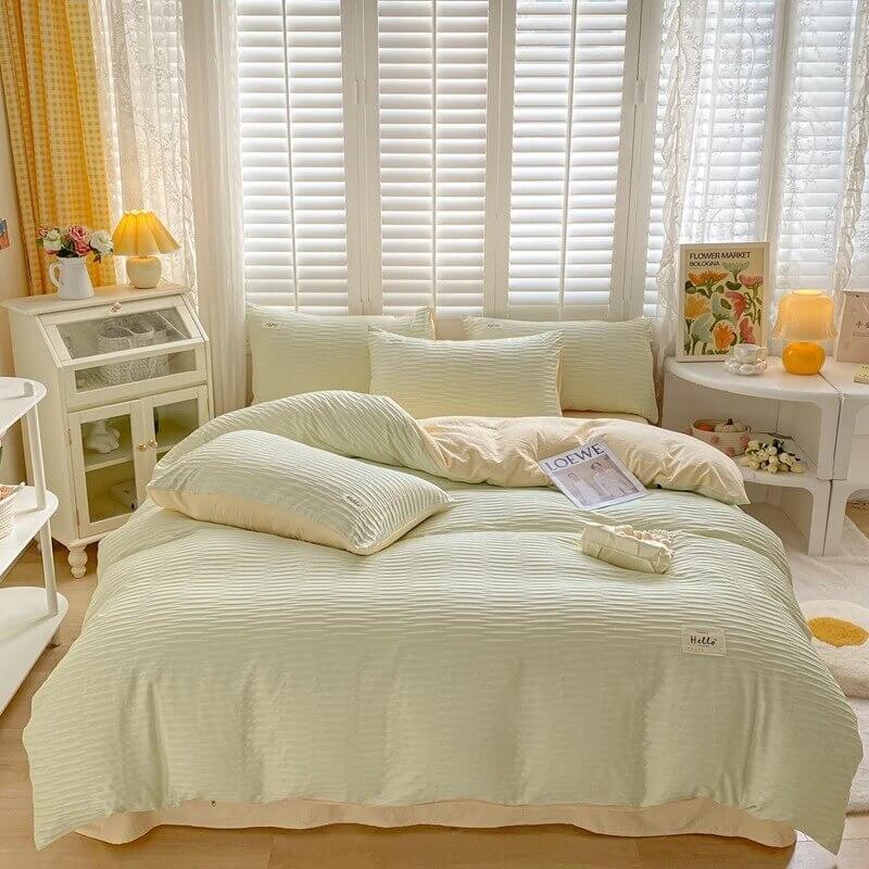 YOUMIKA  - Seersucker Fabric Bedding Set