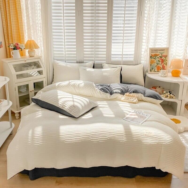 YOUMIKA  - Seersucker Fabric Bedding Set