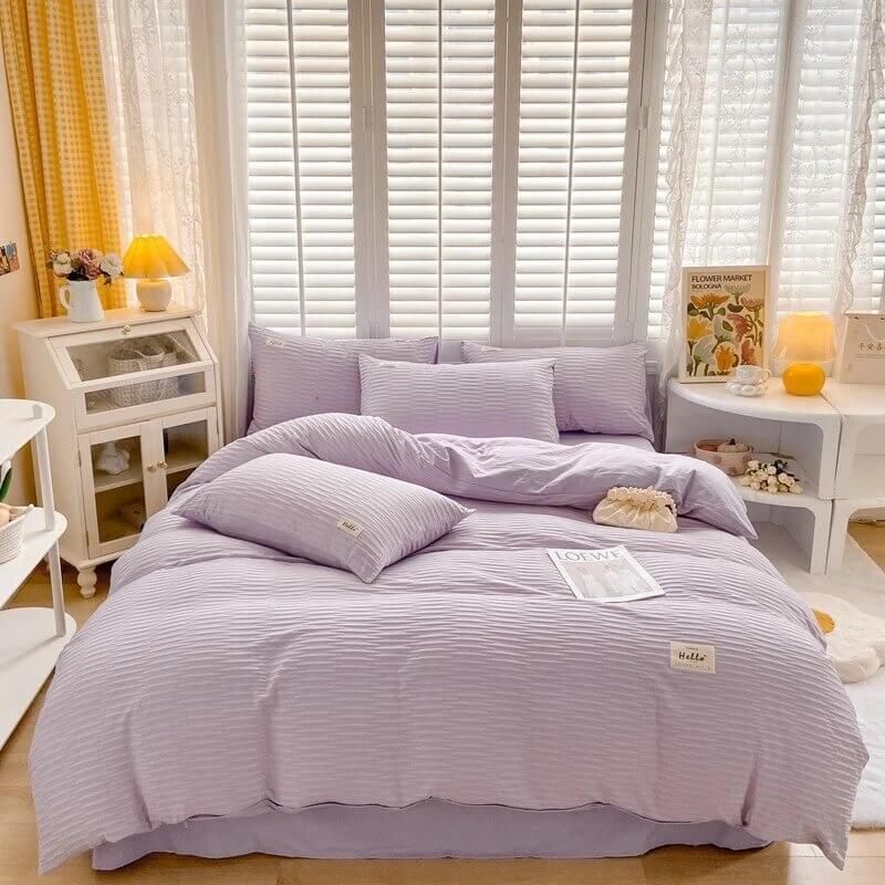 YOUMIKA  - Seersucker Fabric Bedding Set