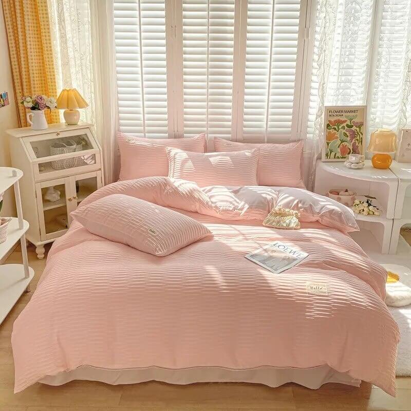 YOUMIKA  - Seersucker Fabric Bedding Set