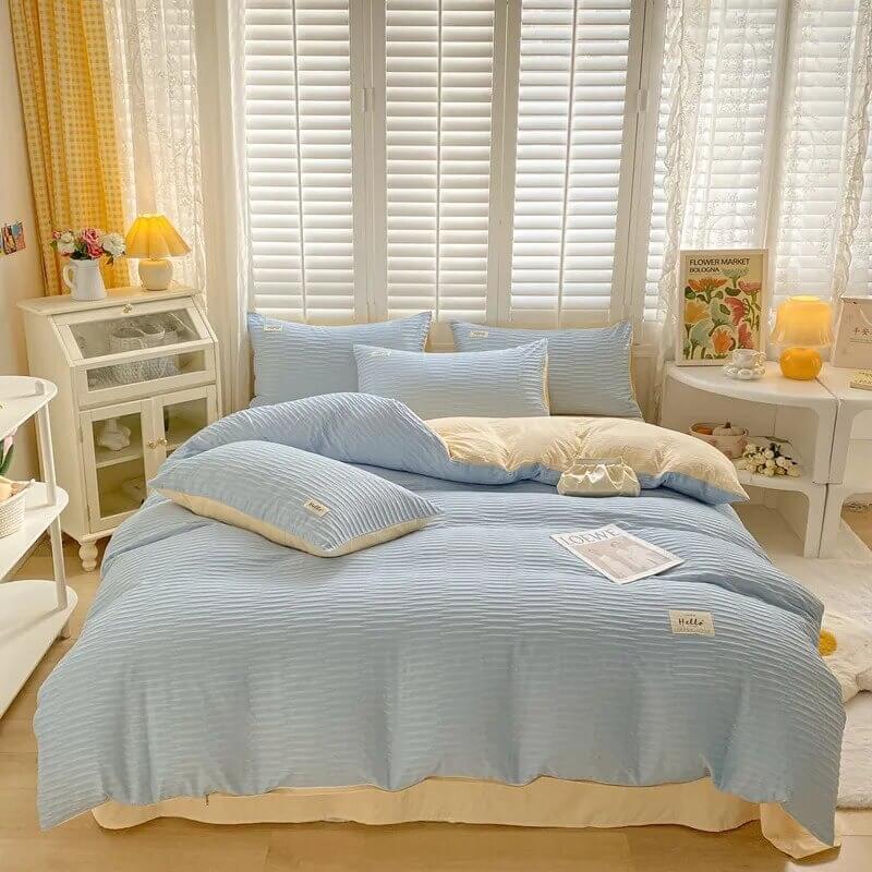 YOUMIKA  - Seersucker Fabric Bedding Set