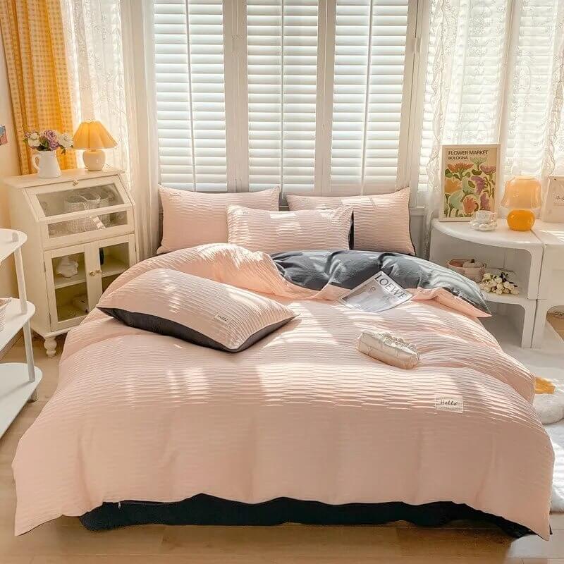 YOUMIKA  - Seersucker Fabric Bedding Set