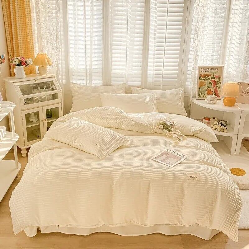 YOUMIKA  - Seersucker Fabric Bedding Set