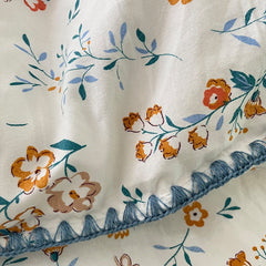 YOUMIKA  - Stitched Edge Blue Wildflowers Bedding Set