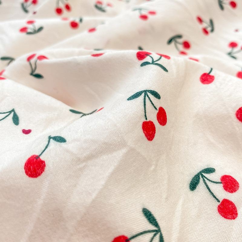 YOUMIKA  - Stitched Edge Red Cherries Bedding Set