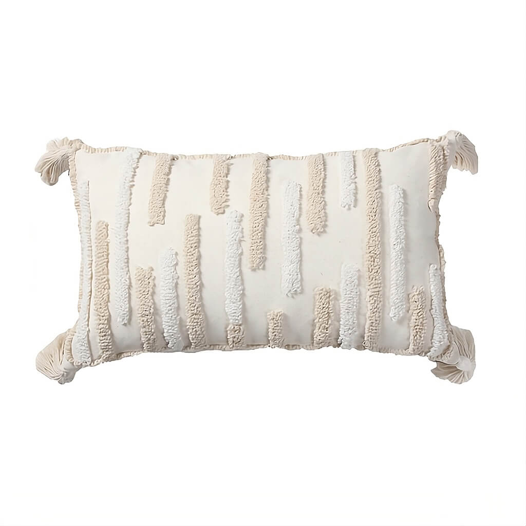 YOUMIKA  -  Textured Tufted Stripe Throw Pillow Cover