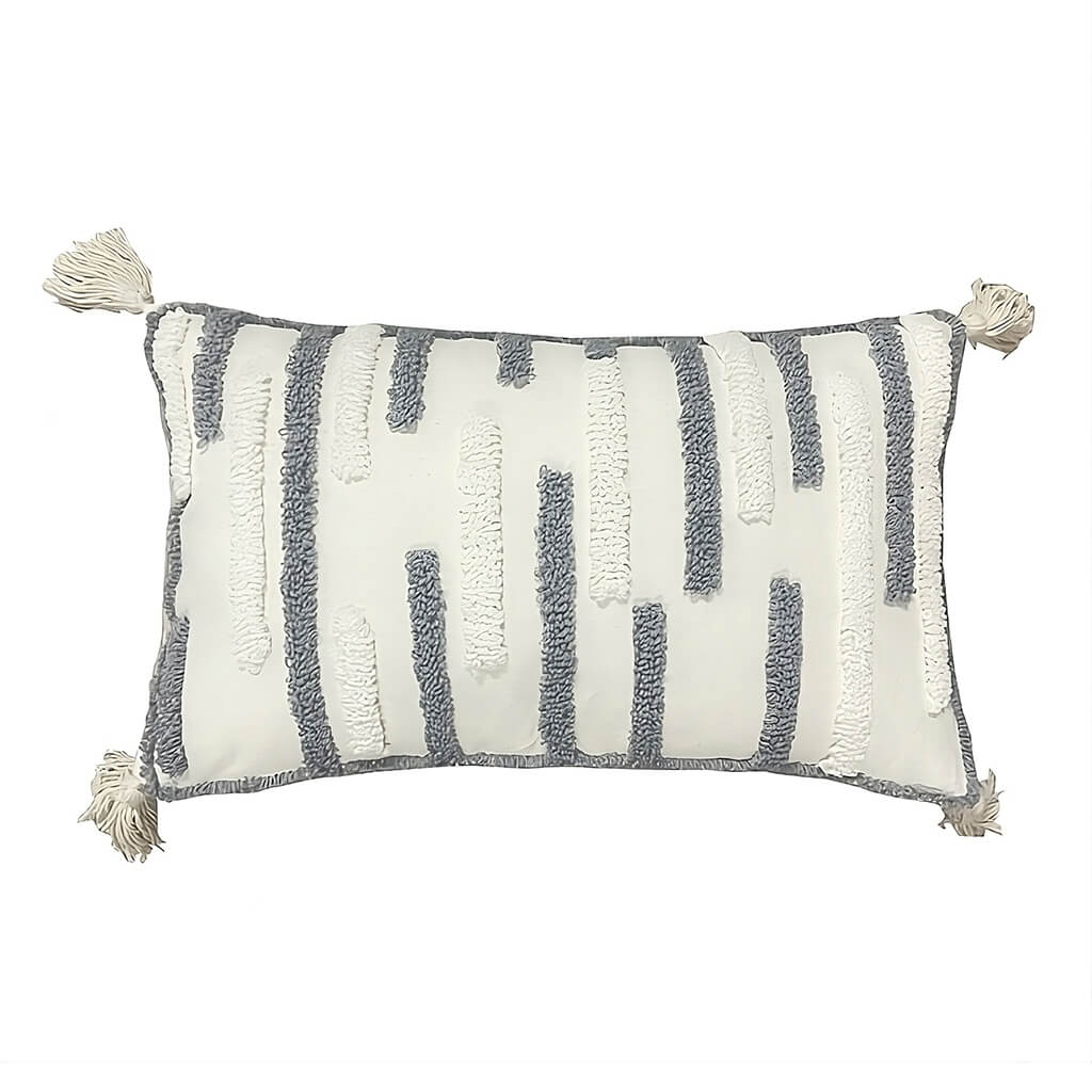 YOUMIKA  -  Textured Tufted Stripe Throw Pillow Cover