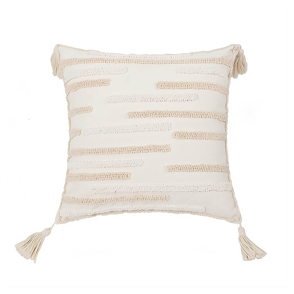 YOUMIKA  -  Textured Tufted Stripe Throw Pillow Cover