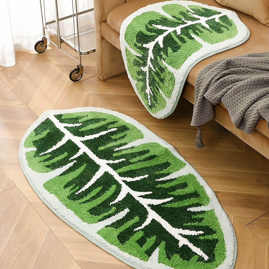 YOUMIKA  -  Tropical Leaves Tufted Accent Rug