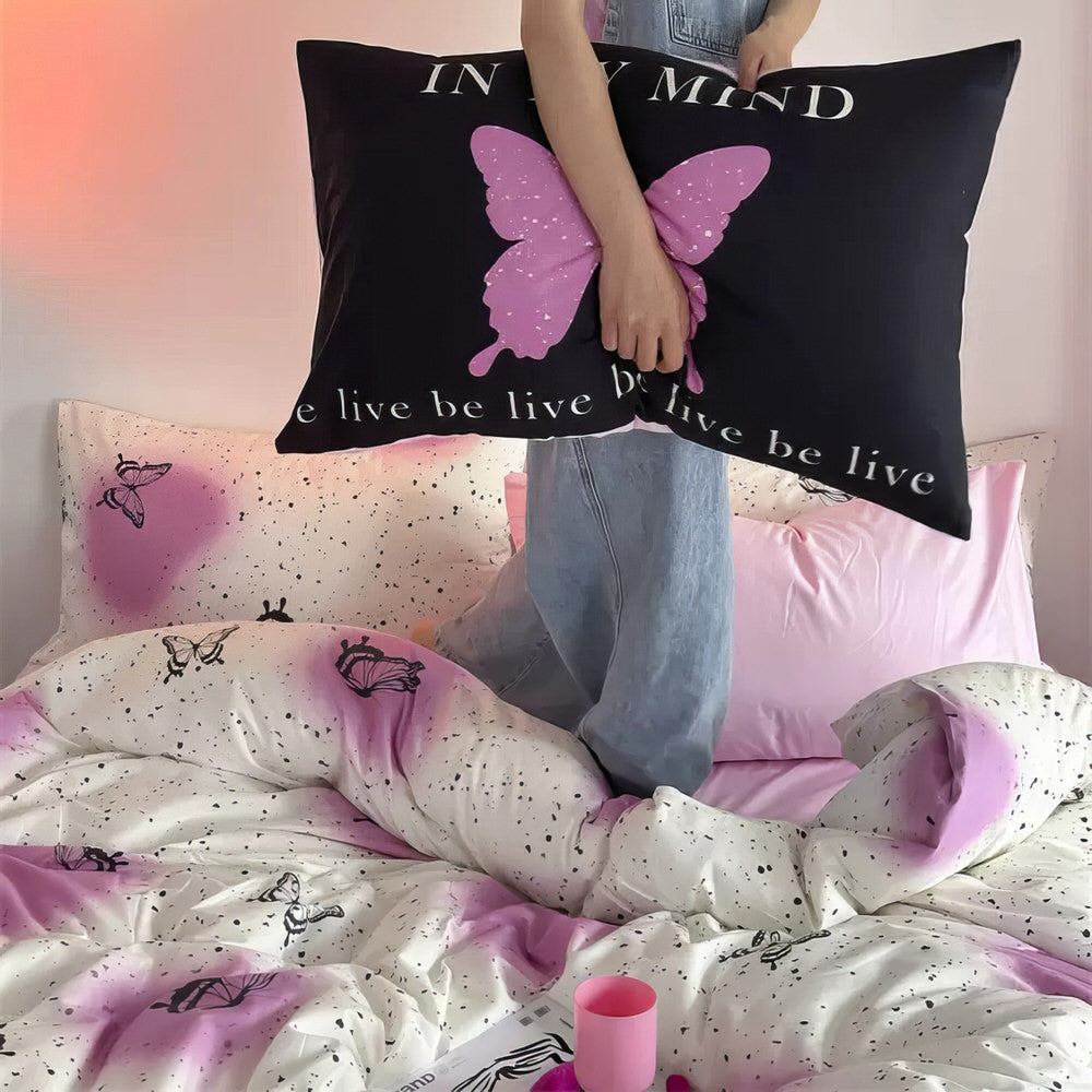 YOUMIKA  - Vintage Butterflies Y2K Aesthetic Bedding Set