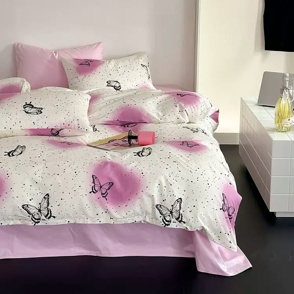 YOUMIKA  - Vintage Butterflies Y2K Aesthetic Bedding Set