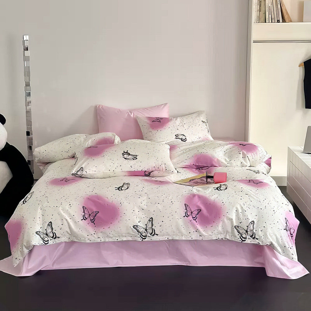 YOUMIKA  - Vintage Butterflies Y2K Aesthetic Bedding Set