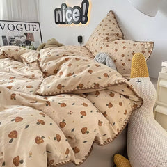 YOUMIKA  -  Vintage Forest Mushrooms Fall Bedding Set