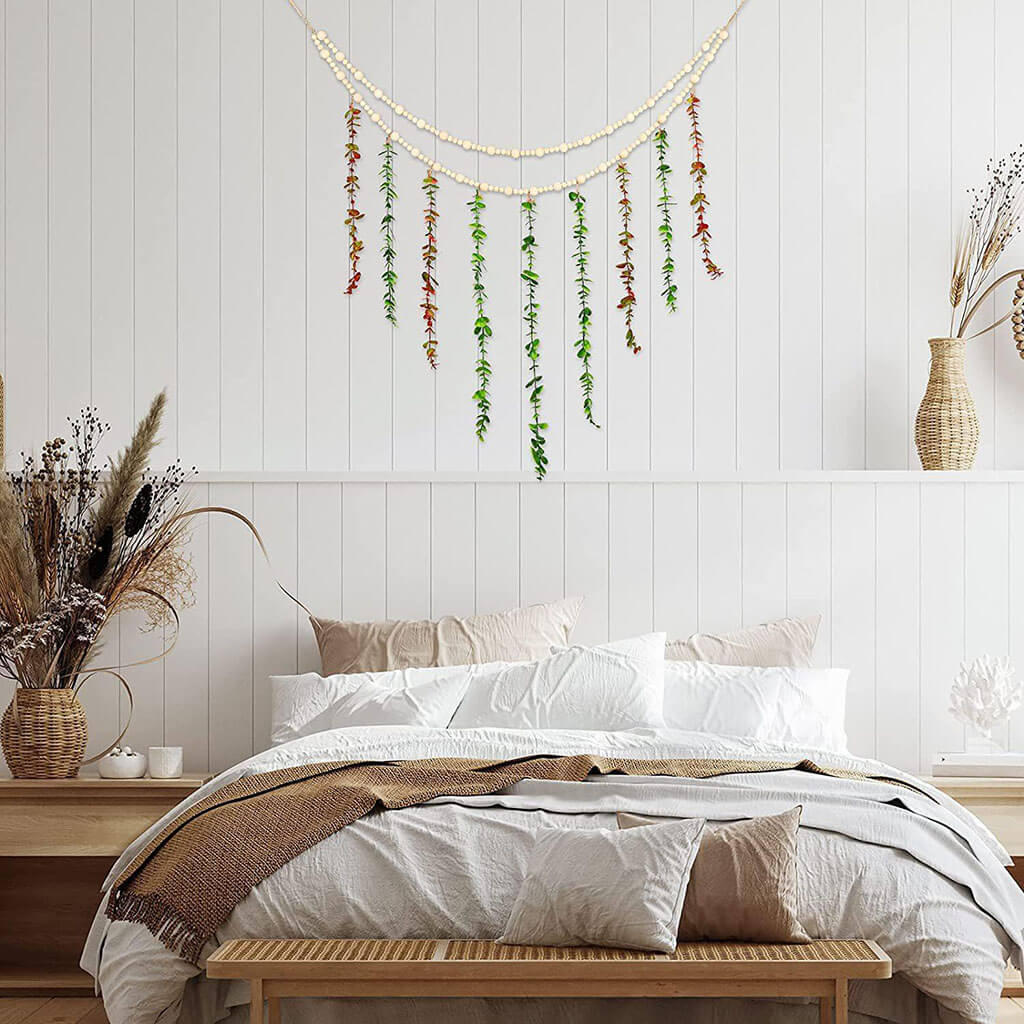 YOUMIKA  -  Wooden Beads With Vines Wall Decor