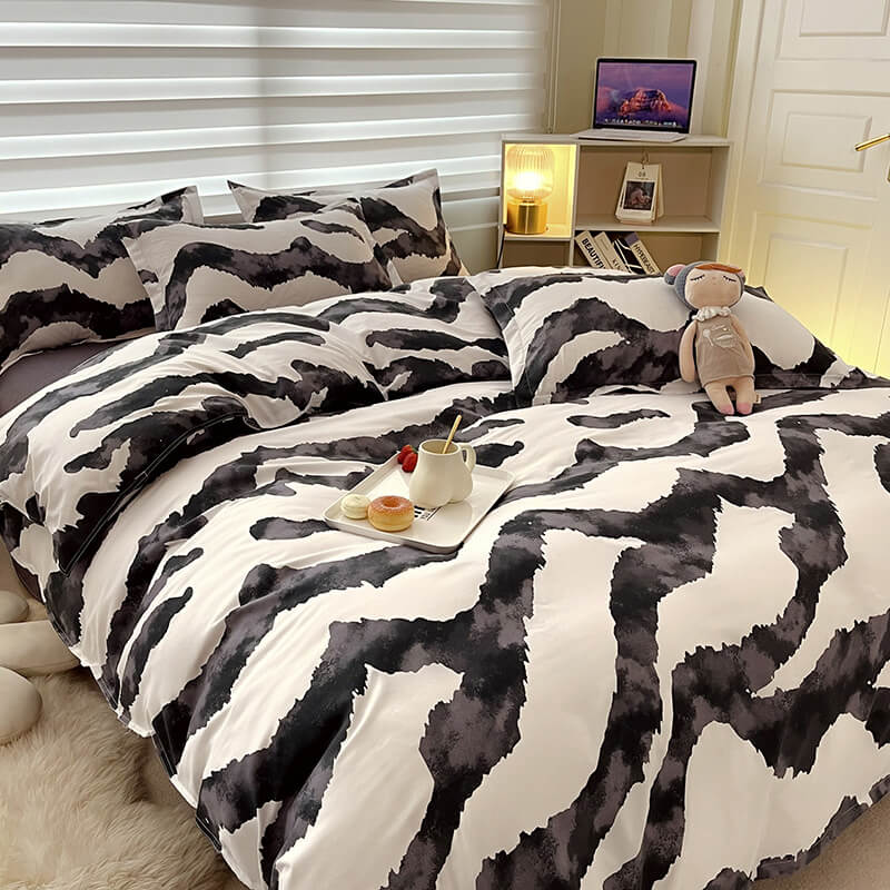 YOUMIKA  - Zebra Art Print Bedding Set